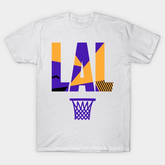 LA Basketball Retro Art T-Shirt by funandgames